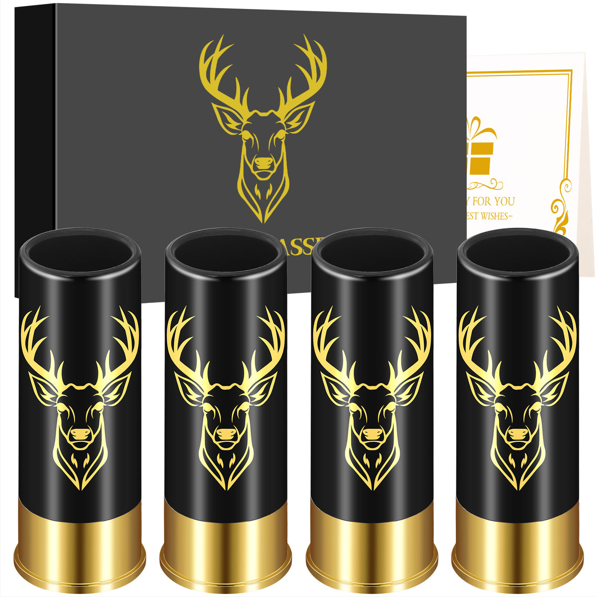 4 Deer Heads 1.5 Ounces Reusable High quality Plastic Bullet Cup Suitable - Image 4