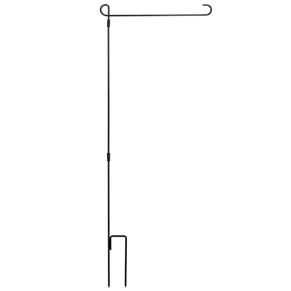 Garden Flag Stand Flagpole Weatherproof Wrought Iron Coated Yard Flag Holder