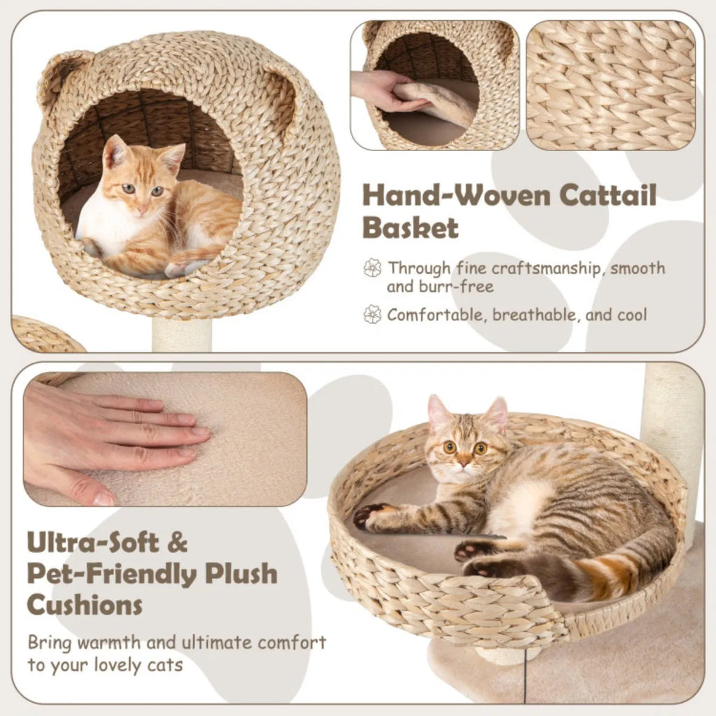 Five story cat tree with hammock - Image 4
