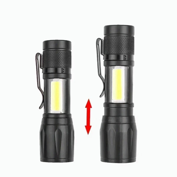 2 Pack USB Rechargeable Small LED Flashlights Camping Flashlight Work Light - Image 4