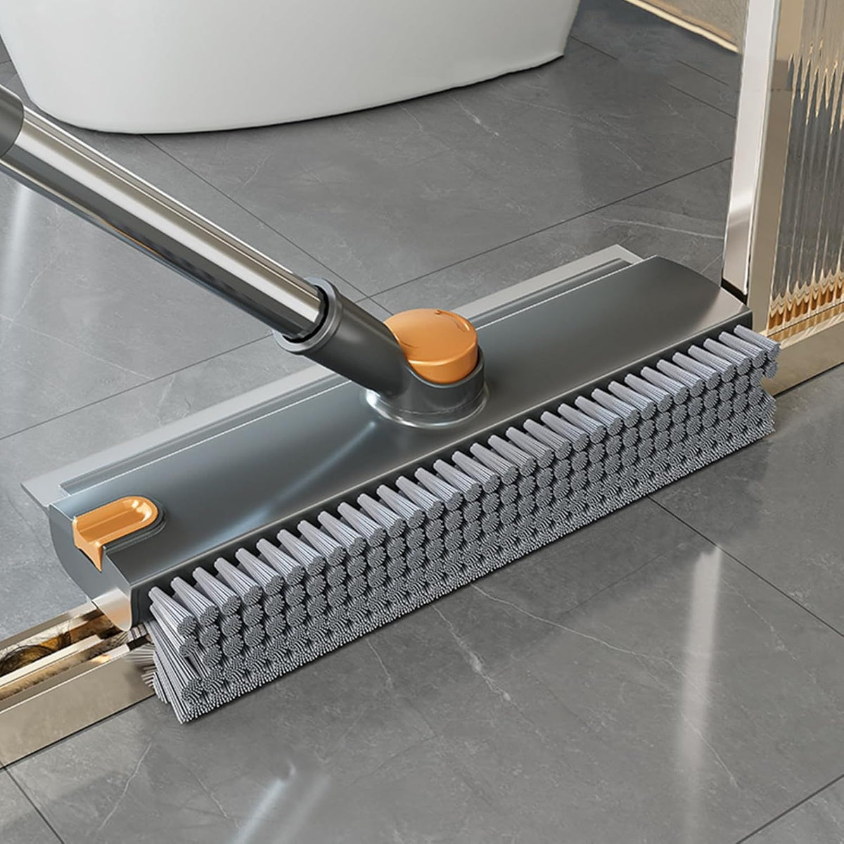 Scrub Brush With Long Handle Floor Scrub Brush Squeegee Broom For Cleaning 3 - Image 3