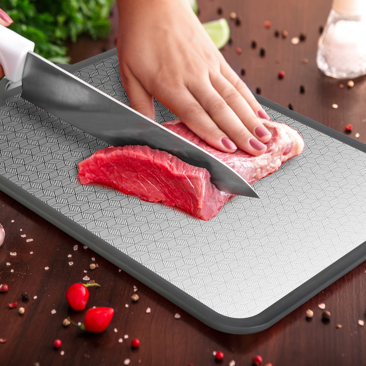2 Piece 2pcs Double Sided Cutting Board Stainless Steel PP Chopping Lightweight - Image 6