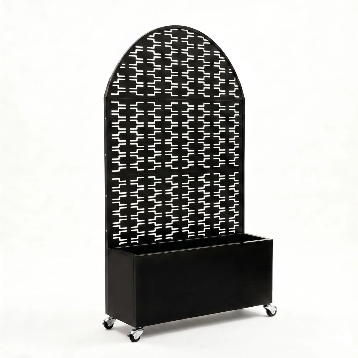 Arched Decorative Privacy Screen with Planter Box 70.87" Tall Metal - Image 2