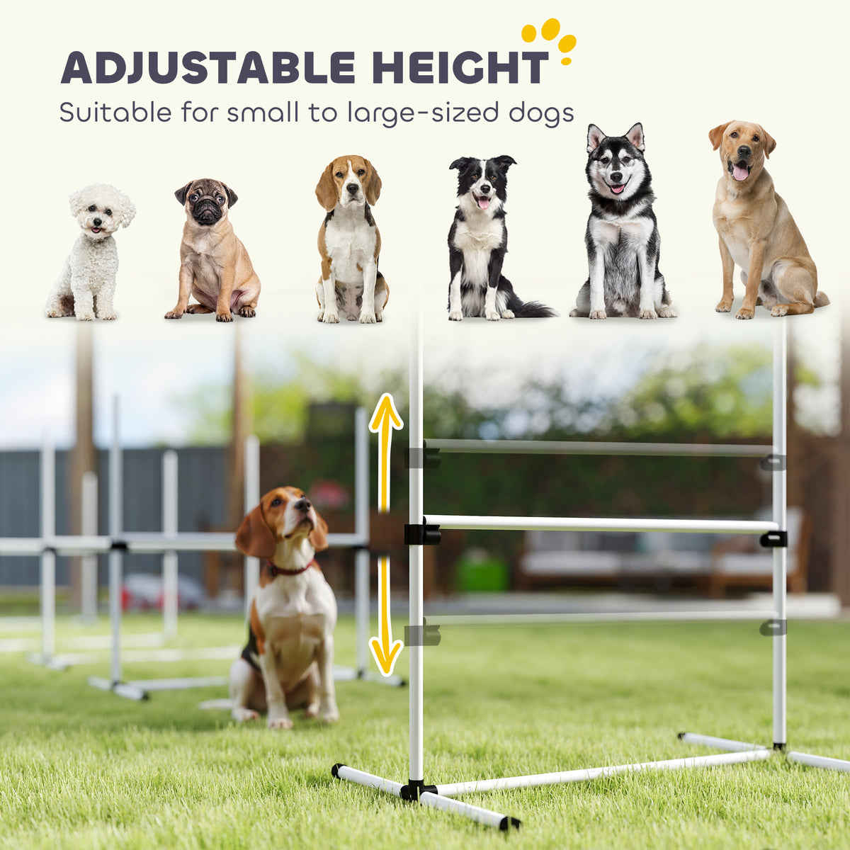 6 Piece Dog Agility Set with Adjustable Height Jump Bars Carry Bag Displacing - Image 3