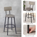 Bar Table Set with 2 Bar stools PU Soft seat with backrest Grey 43.31'' L x