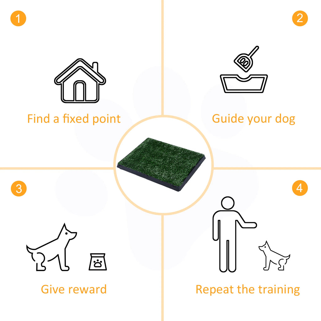 Dog Grass Pad with Tray Artificial Grass for Dogs Doggy Bathroom Toilet Potty