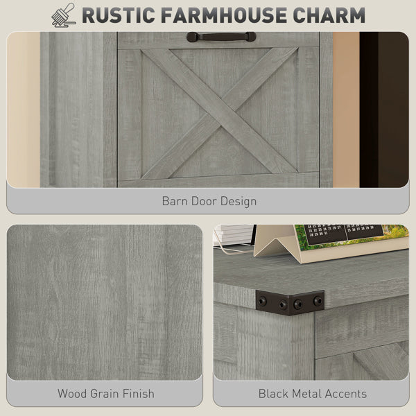 Distressed Light Gray Mobile File Cabinet