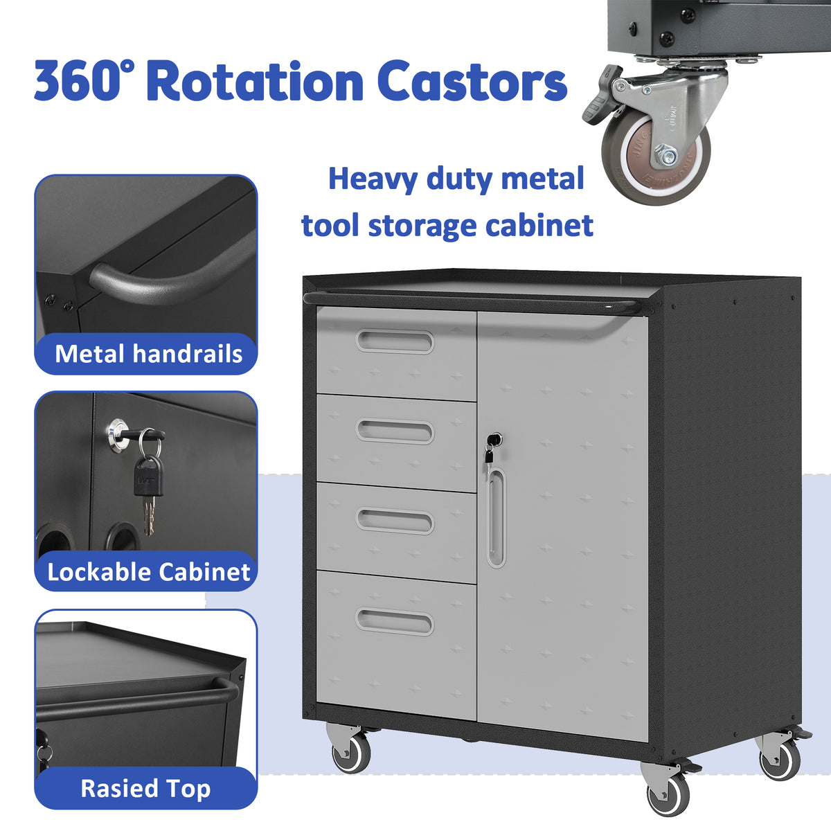 Sturdy Metal Tool Storage Cabinet With Wheels Tool Storage Cabinet For Garage - Image 5