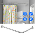 Adjustable L Shaped Curved Shower Rod Premium Stainless Steel Rust