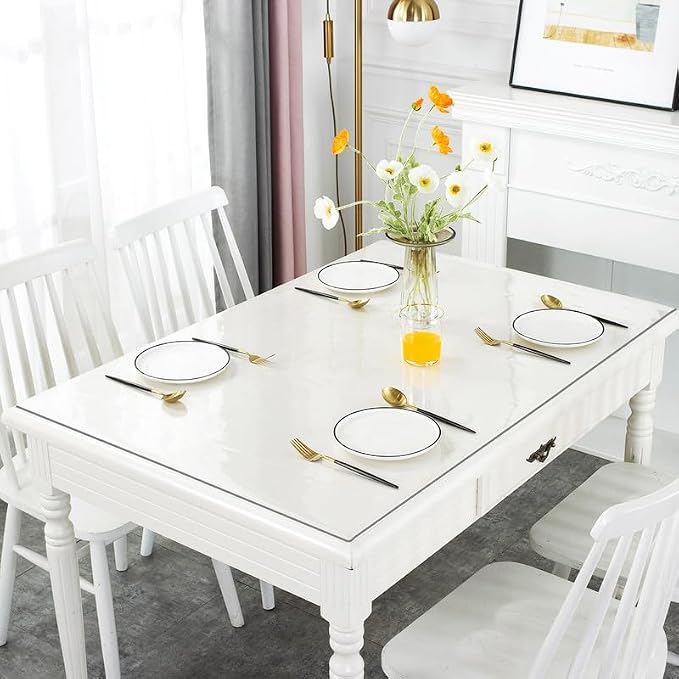 1.5mm Thick Clear Table Cover Protector Table Cover Rectangle PVC Clear Table - Image 5