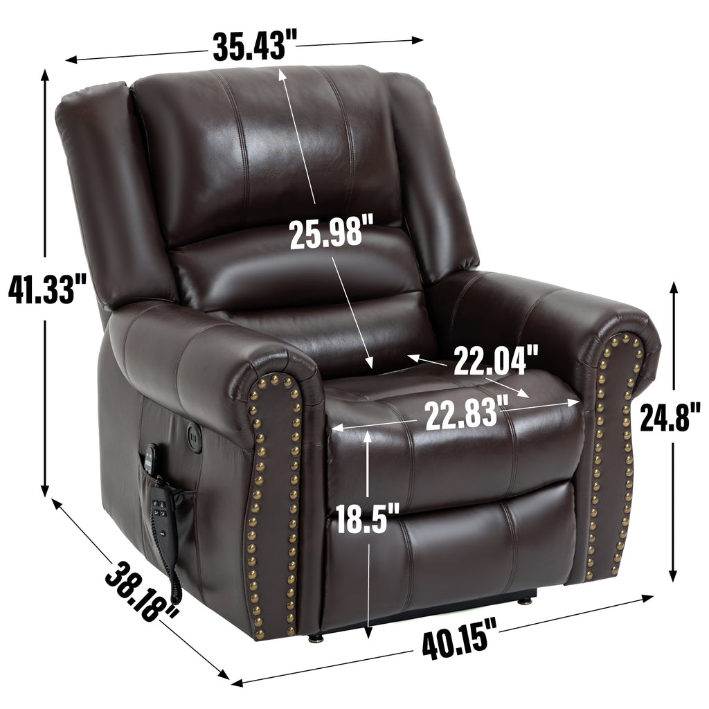 Power Lift Recliner Chair Heat Massage Dual Motor Infinite Position Up to 350 - Image 3