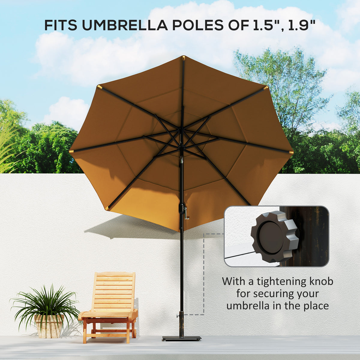 29-lb Square Patio Umbrella Base - Bronze