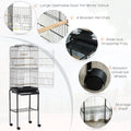 62" Rolling Bird Cage Cockatoo House Play Top Finch Pet Supply with Storage