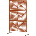 Decorative Privacy Fence Screen Metal Outdoor Privacy Screen Climbing Plant Trellis with Stand Rhombus Brown - Additional Product View 9