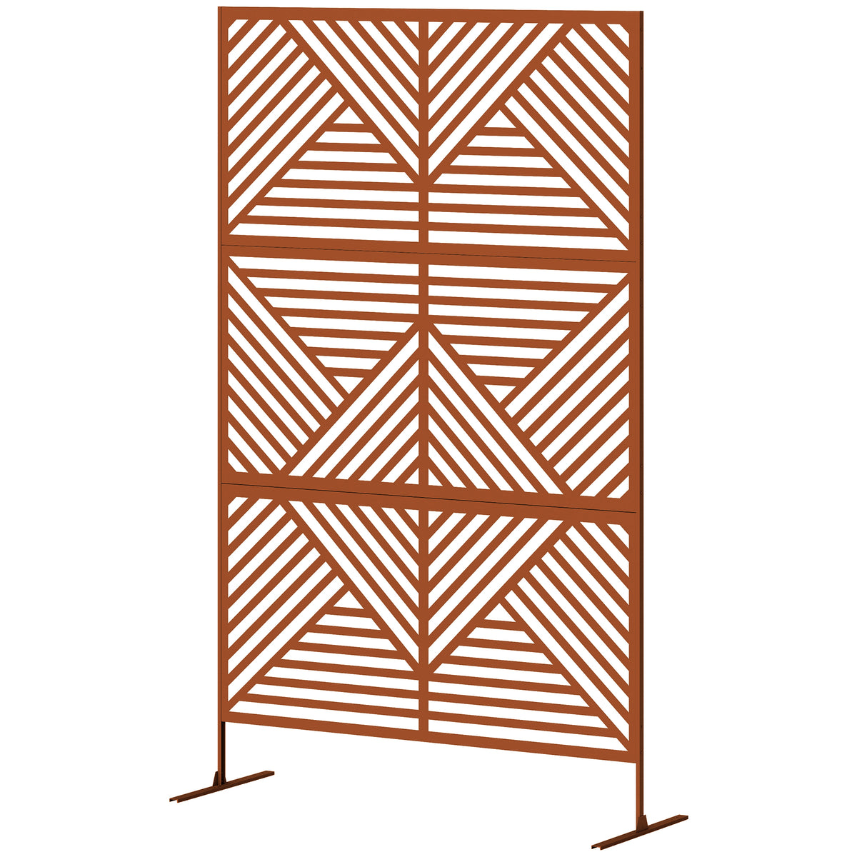 Decorative Privacy Fence Screen Metal Outdoor Privacy Screen Climbing Plant Trellis with Stand Rhombus Brown - Additional Product View 9