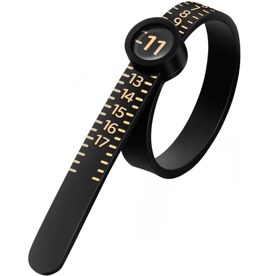 Ring Sizer Measuring Tool With Magnifier Clear And Intuitive Reading Plastic - Image 2