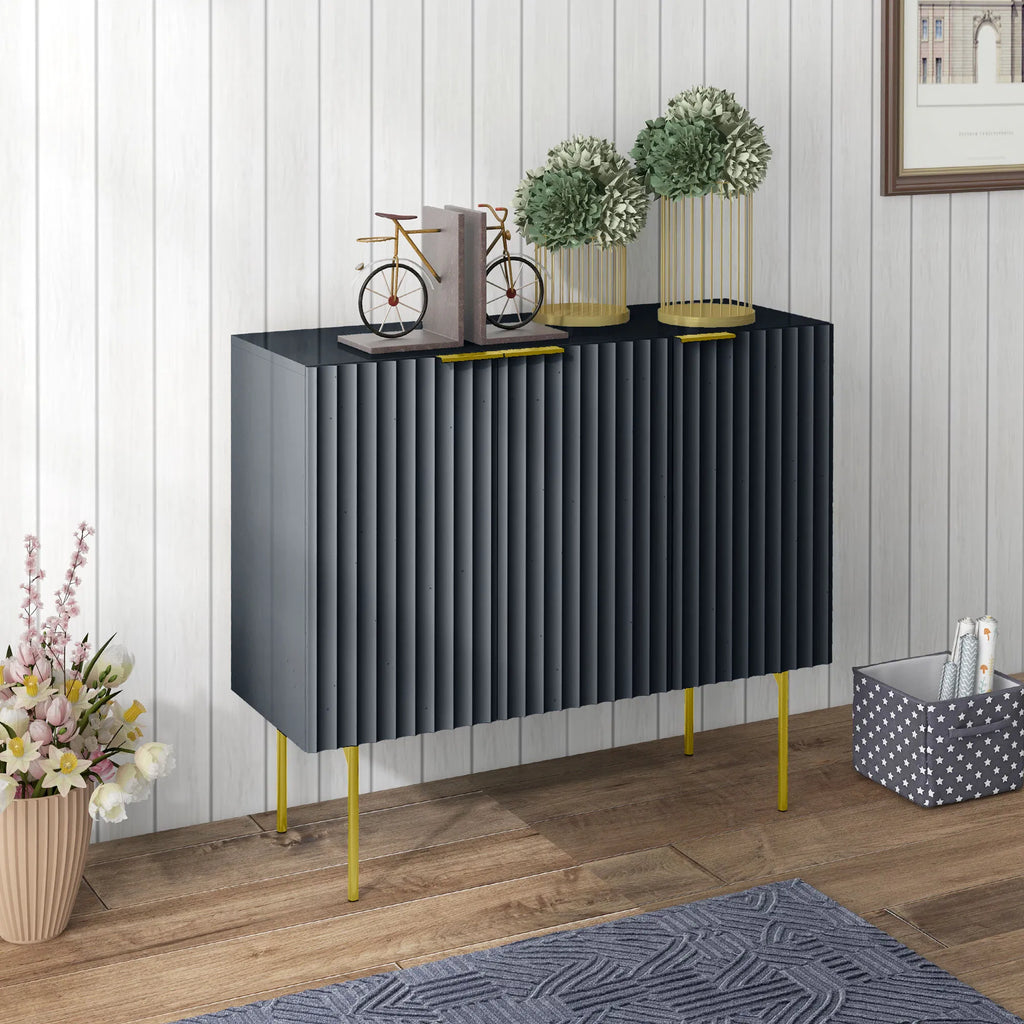 Modern Storage Cabinet Sideboard Buffet Cabinet with Gold Legs for Living Room - Image 4