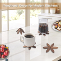 Wooden Tree Shaped Coaster Set Decorative Drink Holders For Coffee Table