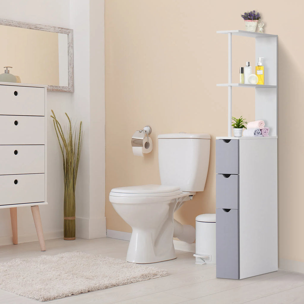 Tall Bathroom Storage Cabinet Narrow Bathroom Cabinet with Drawers and Open - Image 5