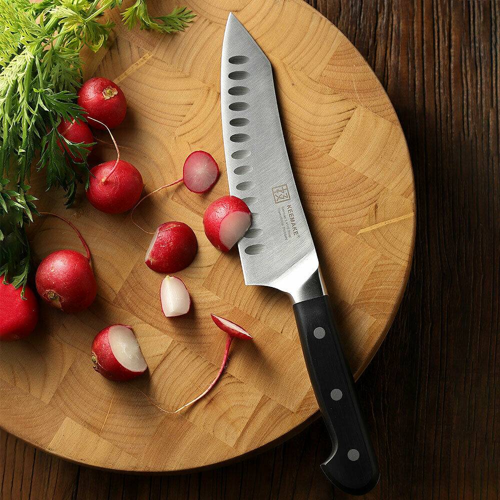 2Pcs Chef Knife Set Stainless Steel Kitchen Shears Scissor Cutlery Slicing Gift - Image 4