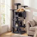 52" Tall Cat Tree Tower With Perches & Condos Multi Cat Playground With