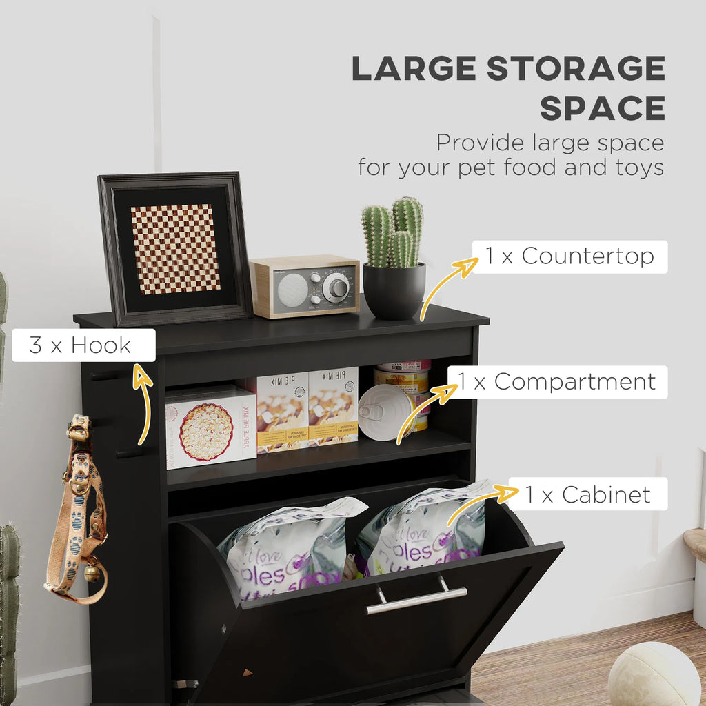 Pet Feeder Station Storage Cabinet Dog Food Storage Container with Dog Raised - Image 2