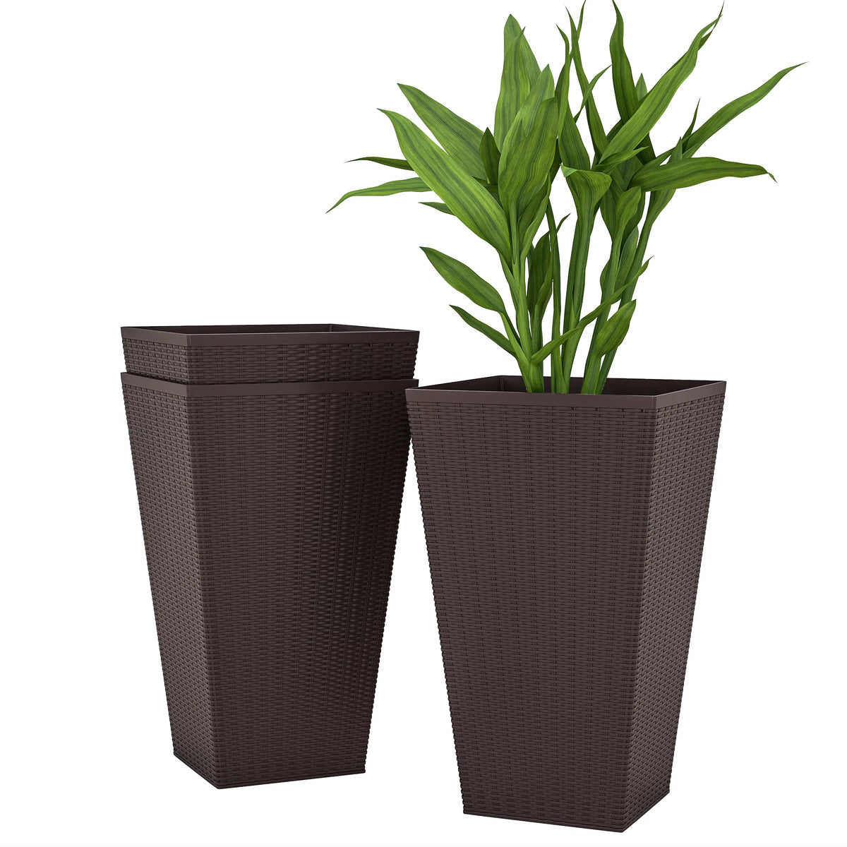 Set of 3 Tall Plant Stand Outdoor & Indoor Flower Pot Set for Front Door - Image 3