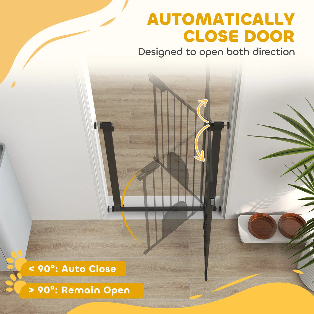 30" 32" Extra Wide Pet Gate Barrier with Small Door 35"H Dog Gate with Safety - Image 3