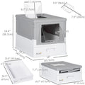 Top Entry Enclosed Kitty Litter Box with Scoop Tray Front Entry Large Space