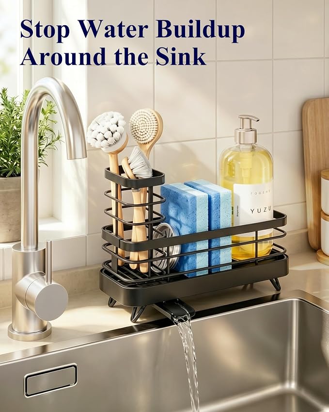 kitchen sink sponge holder organizer product angle 6