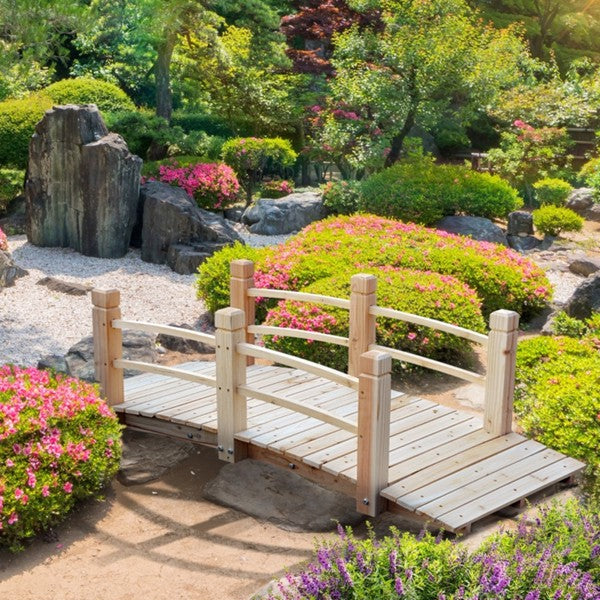 5 Ft Wooden Garden Bridge Footbridge - Image 4