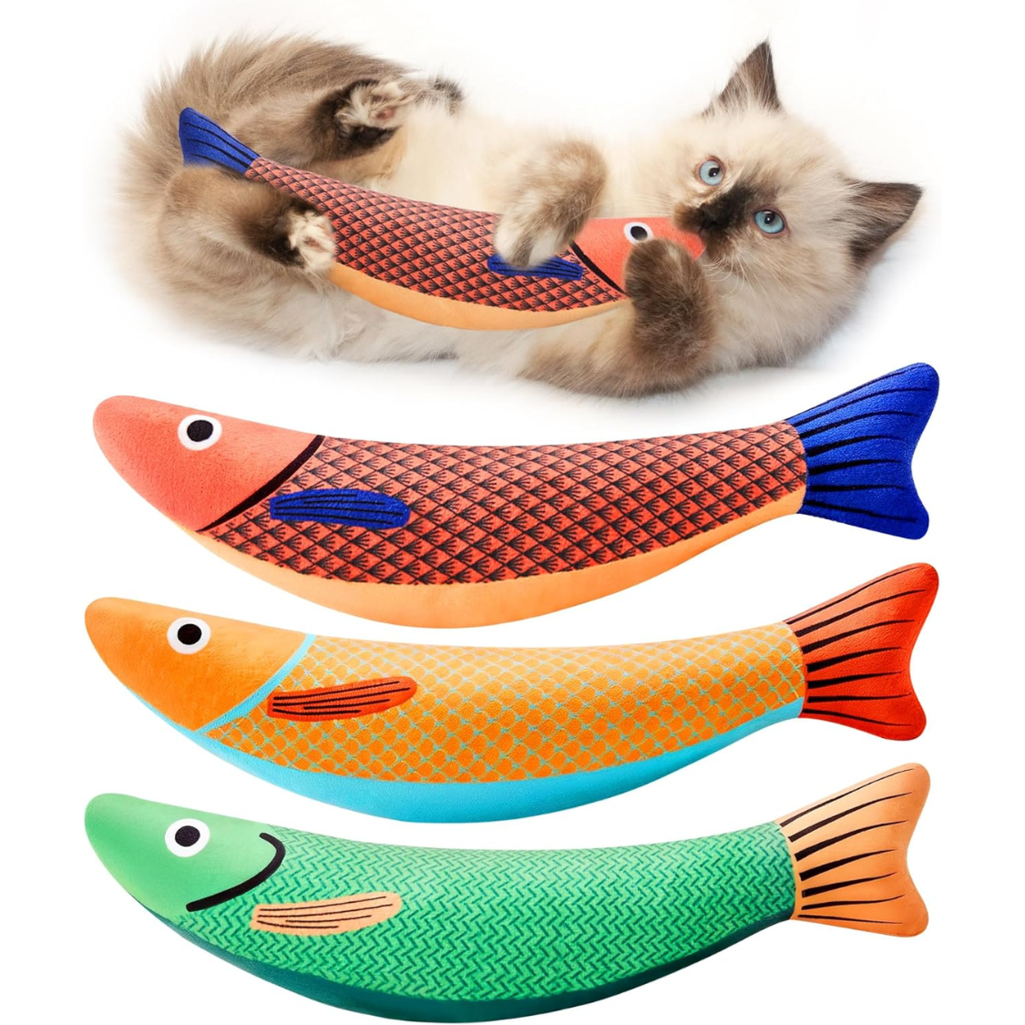 Cat Toys Saury Fish 3 Pack Catnip Crinkle Sound Soft And Durable - Image 3