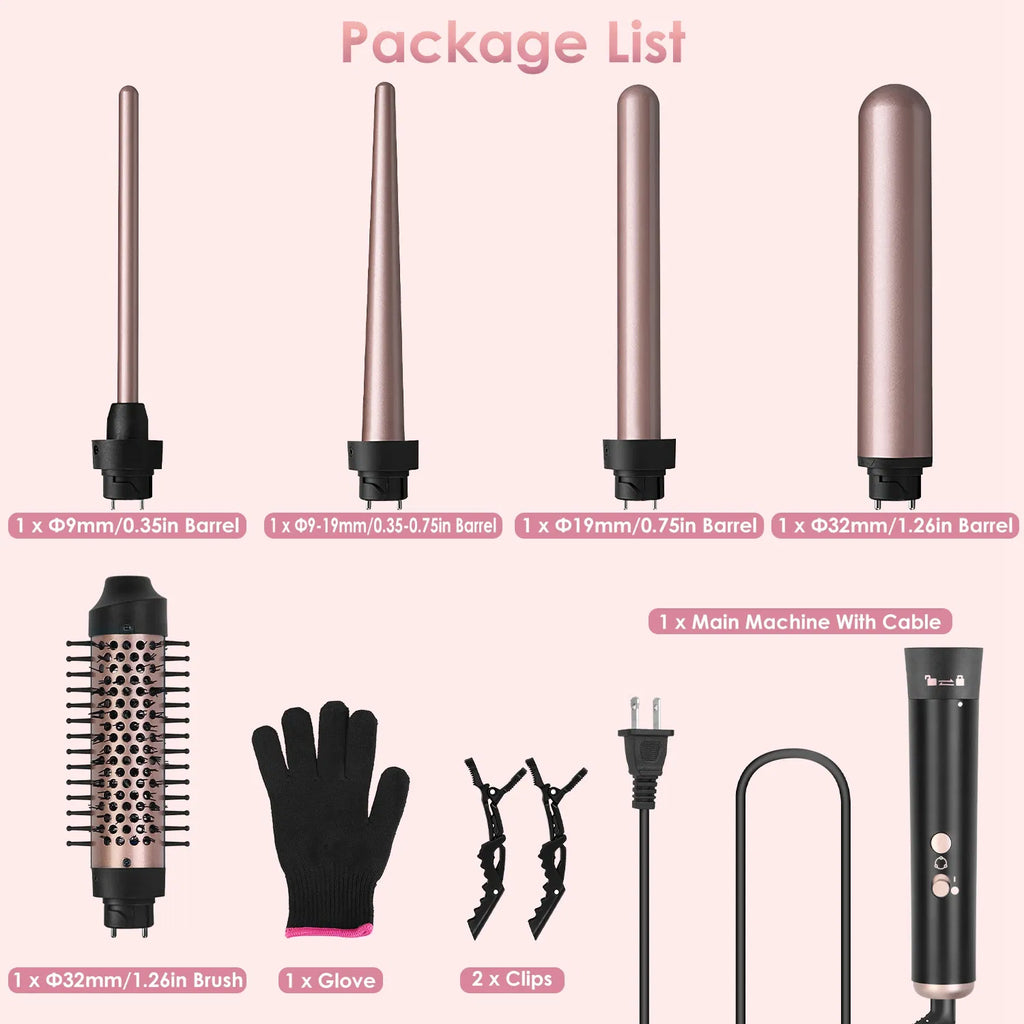 5 in 1 Curling Wand Hair Curling Iron Normal Type Brush Anti Tangle Hair - Image 2