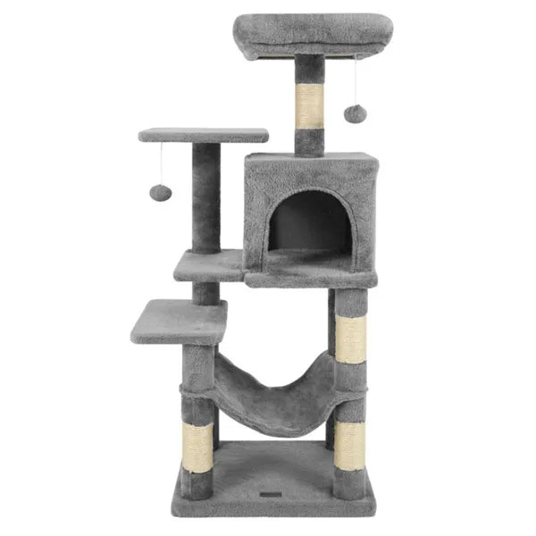 44" Multi Level Cat Tree With Spacious Top Perch 2 Door Condo & Hammock For - Image 5
