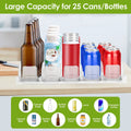 Drink Organizer for Fridge Spring Loaded Beverage Dispenser Width Adjustable