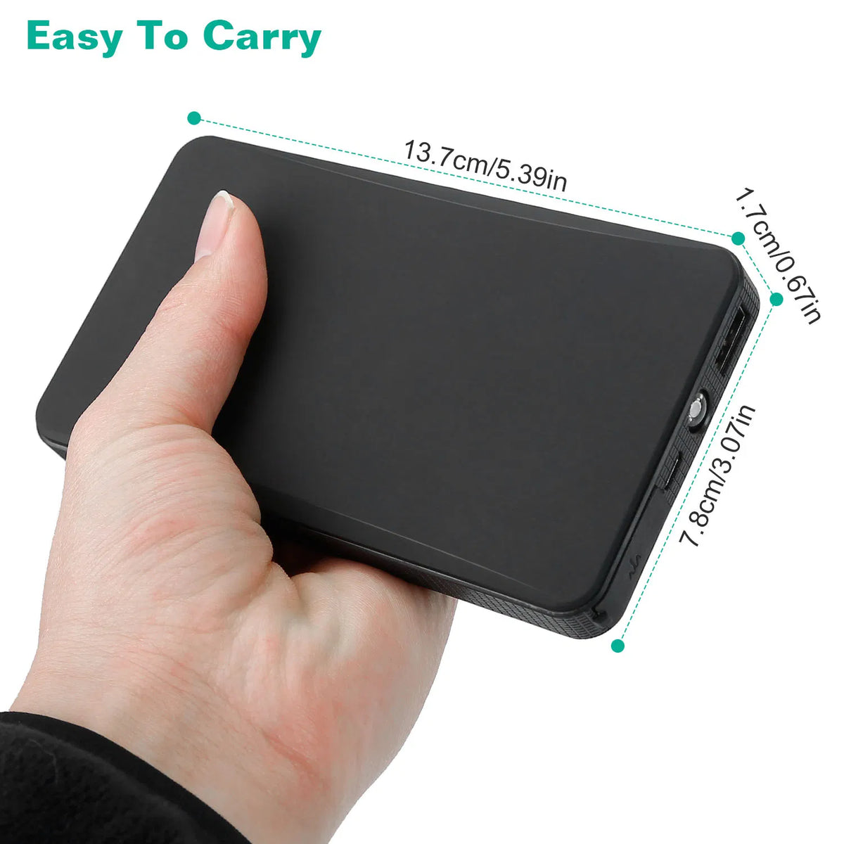 400A Peak Car Jump Starter 20000mAh For Up to 2.0L Gas Vehicles Portable USB - Image 5