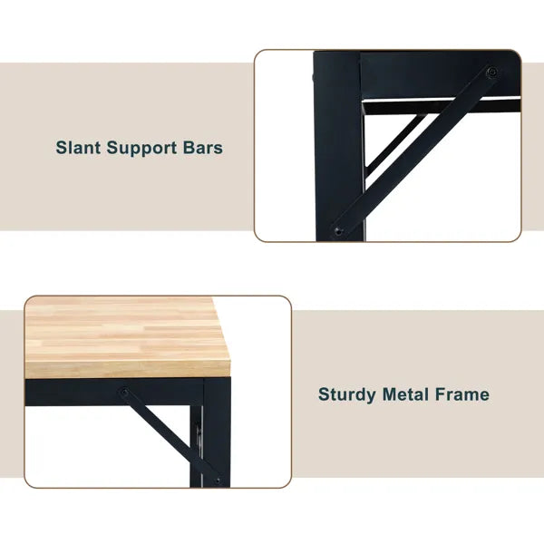 60in adjustable garage workbench with rubberwood top product view 8