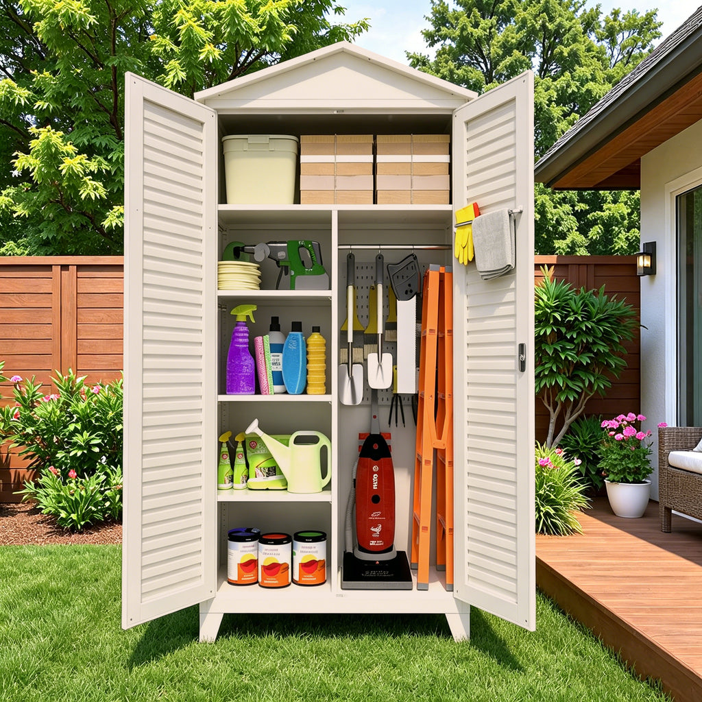 79.1 Inch Tall Metal Tool Storage Cabinet with Adjustable Shelves and Lockable Doors - Image 6