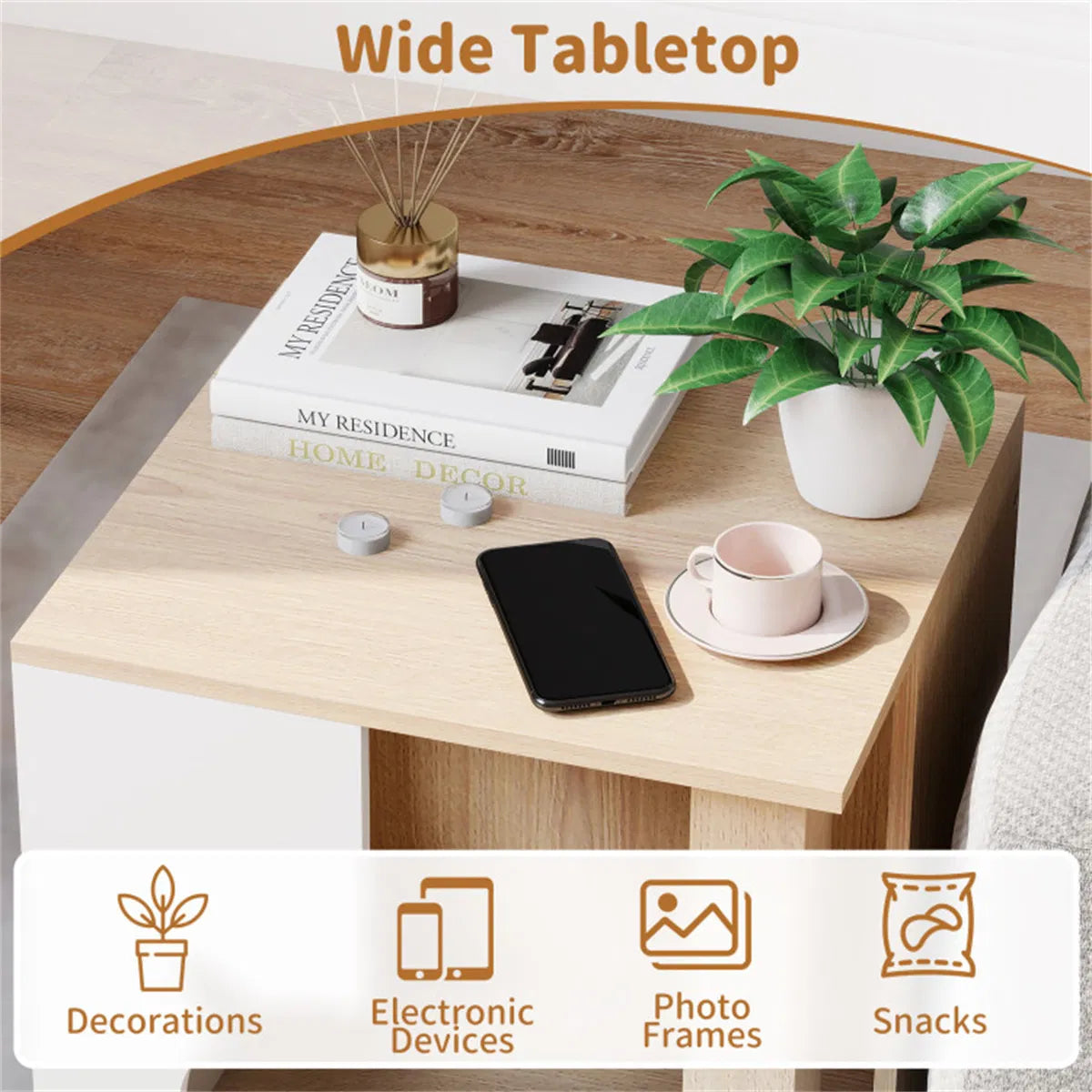 Multipurpose Wooden Cat House Nightstand Sturdy Metal Base Anti Slip Pet Furniture - Image 2