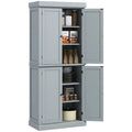 72.5" Freestanding Kitchen Pantry Cabinet with 4 Doors Grey