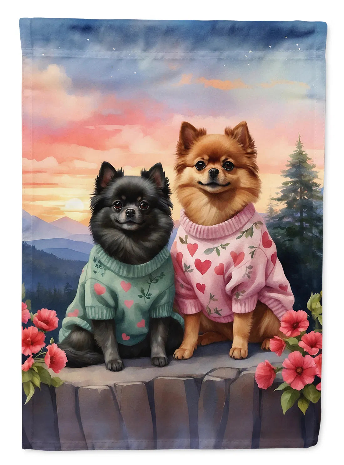 Pomeranian Two Hearts Garden Flag Mailbox Flag Decorative Yard Flag Banner - Image 5