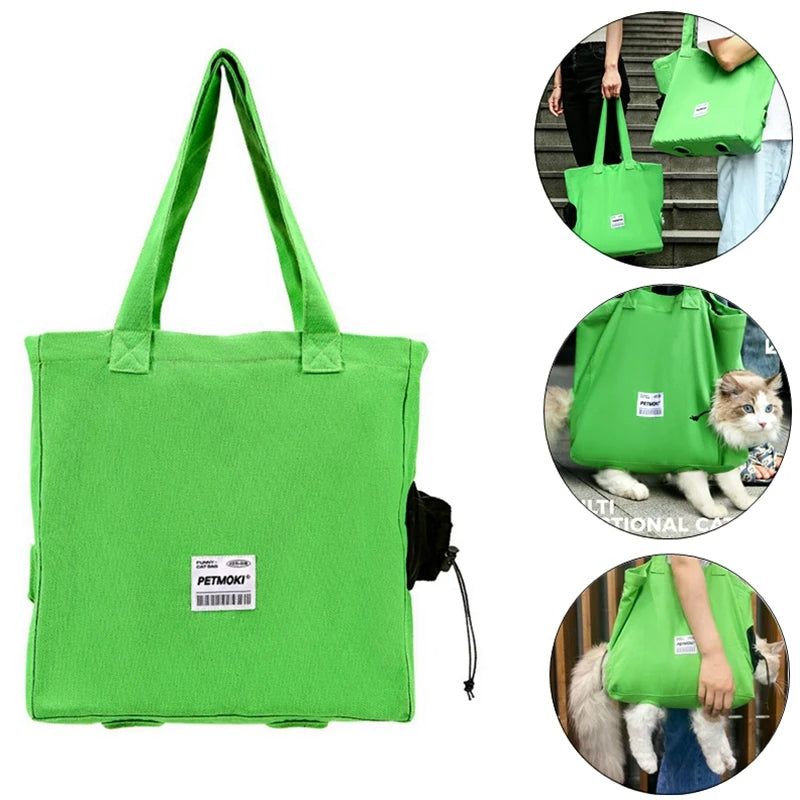 Large Capacity Pet Cat Bag Multifunctional Breathable Dog Canvas Carrier Bag - Image 3