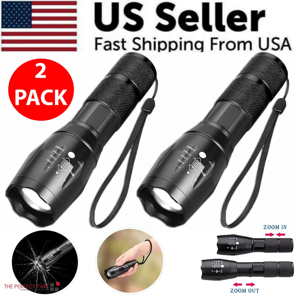 Super Bright 90000LM LED Tactical Flashlight 5 Modes Zoomable Torch Searchlight - Image 2