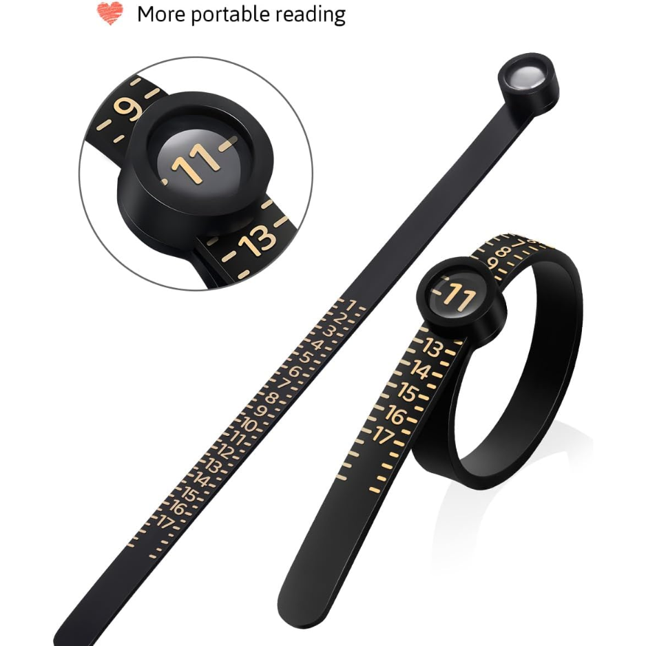 Ring Sizer Measuring Tool With Magnifier Clear And Intuitive Reading Plastic - Image 4