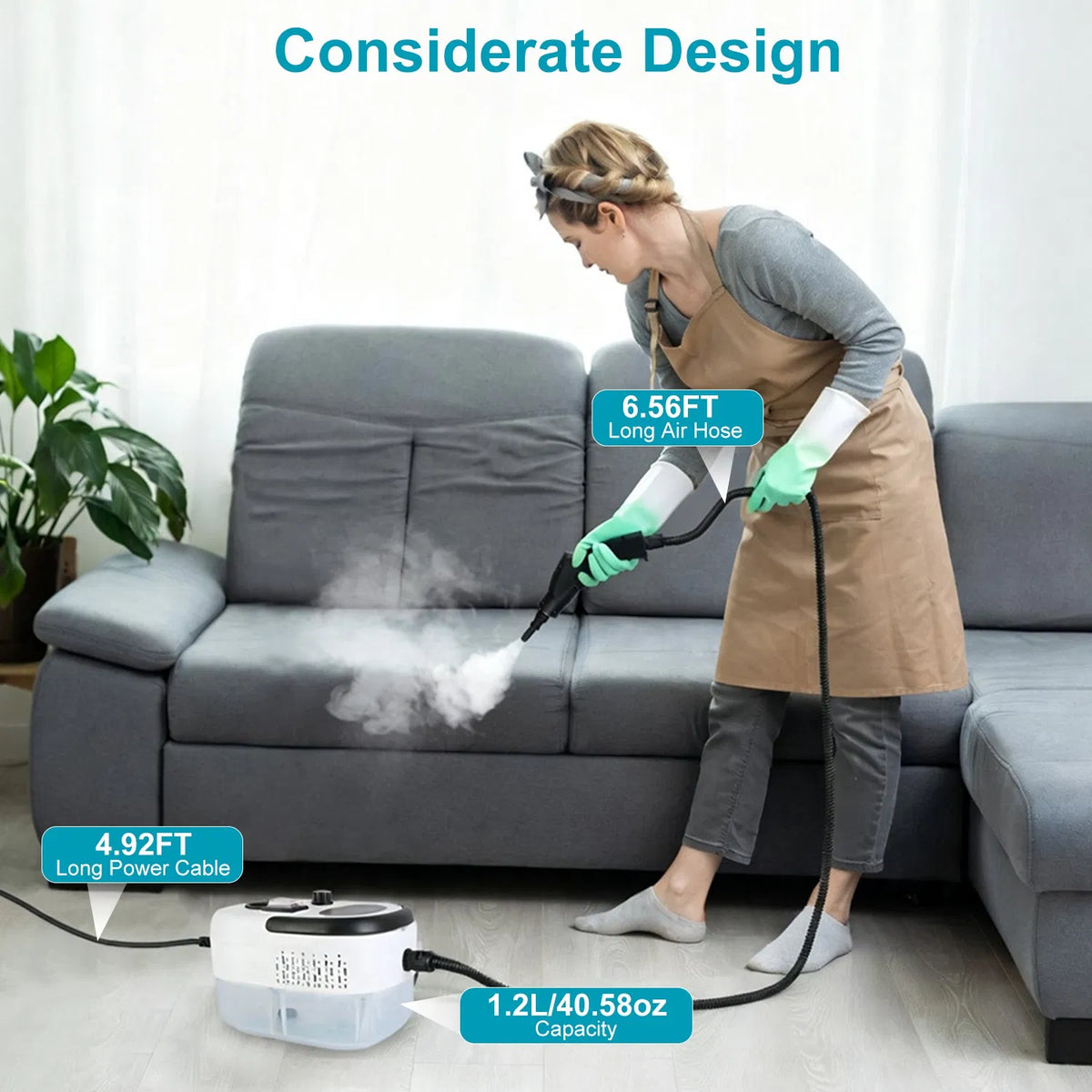 Multi Surface Steam Cleaning Machine 6 Steam Output Settings Complete Accessory - Image 4