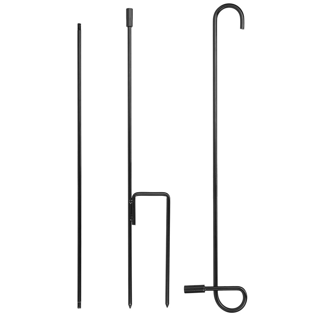 Garden Flag Stand Flagpole Weatherproof Wrought Iron Coated Yard Flag Holder - Image 2