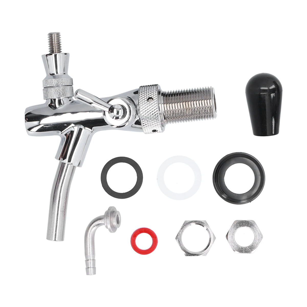 Beer Tap G5/8 Brass Stainless Steel Adjustable Good Sealing Beer Keg Faucet For