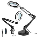 LED Magnifier Desk Lamp 8x Magnifying Glass with Light Swing Arm Desk Table