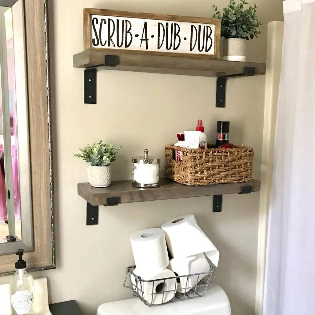 2Pack Wall Mounted Shelf Bracket Heavy Duty L Shaped Metal Shelf Bracket Rack - Image 3
