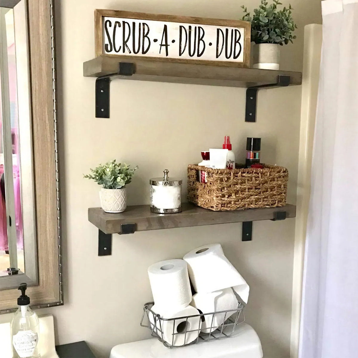 2Pack Wall Mounted Shelf Bracket Heavy Duty L Shaped Metal Shelf Bracket Rack - Image 3